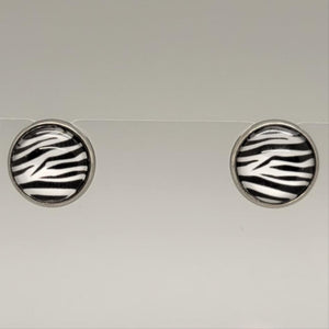 Zebra Print Stud Earrings