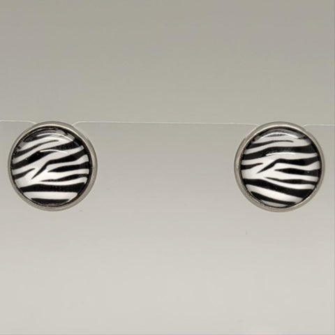 Zebra Print Stud Earrings