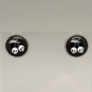 Cherry Skulls Stud Earrings