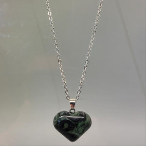 Heart Shaped Kambaba Jasper Natural Stone Pendent Necklace