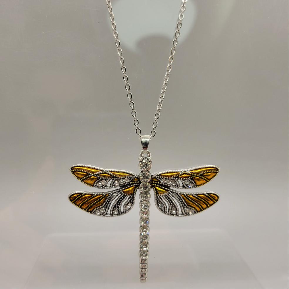 Gold Dragonfly Necklace