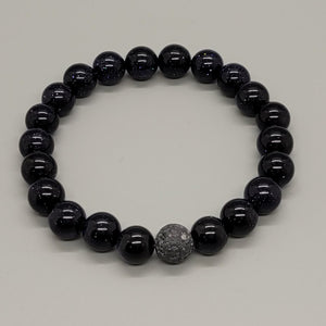 Blue Goldstone Stretch Bracelet