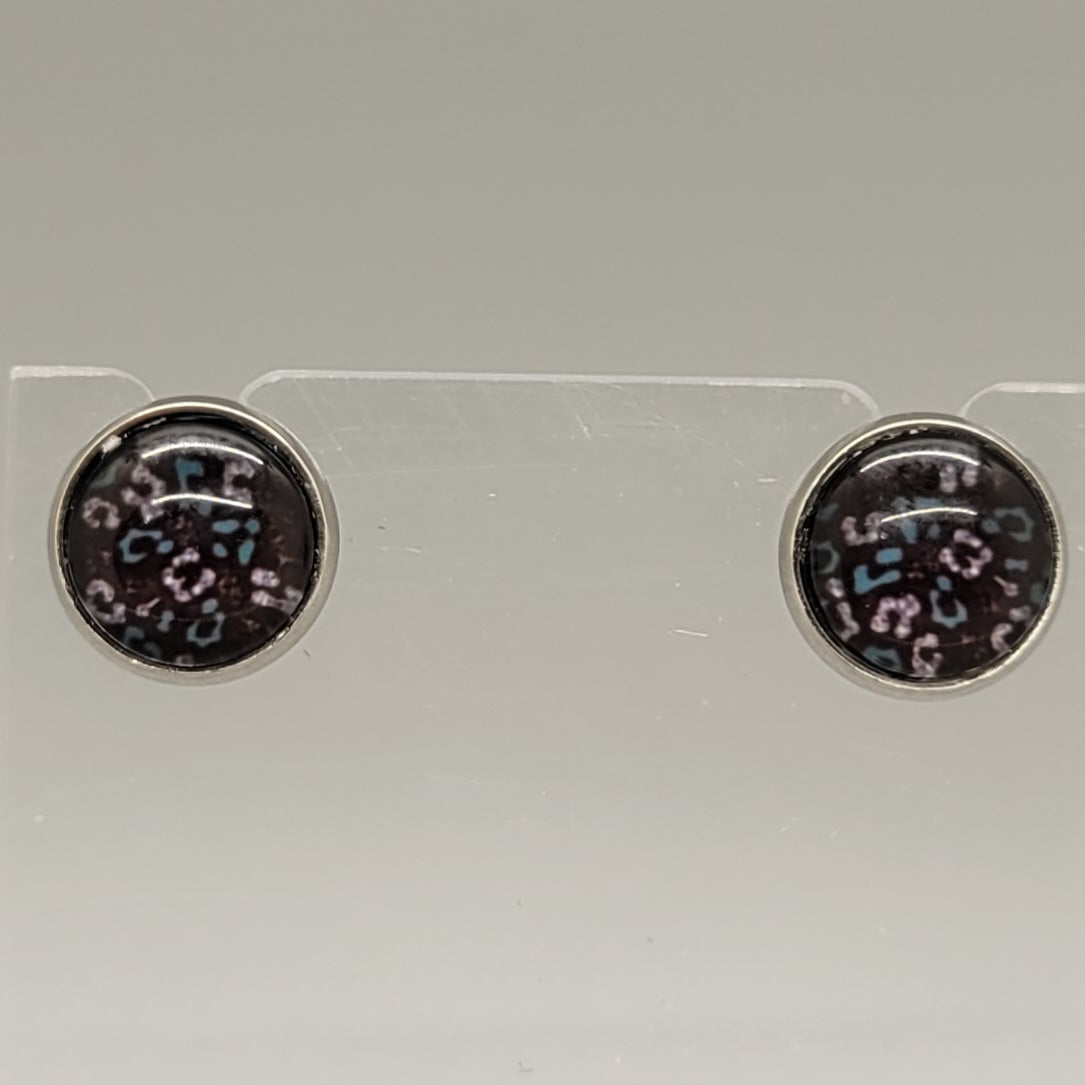 Leopard Print Stud Earrings