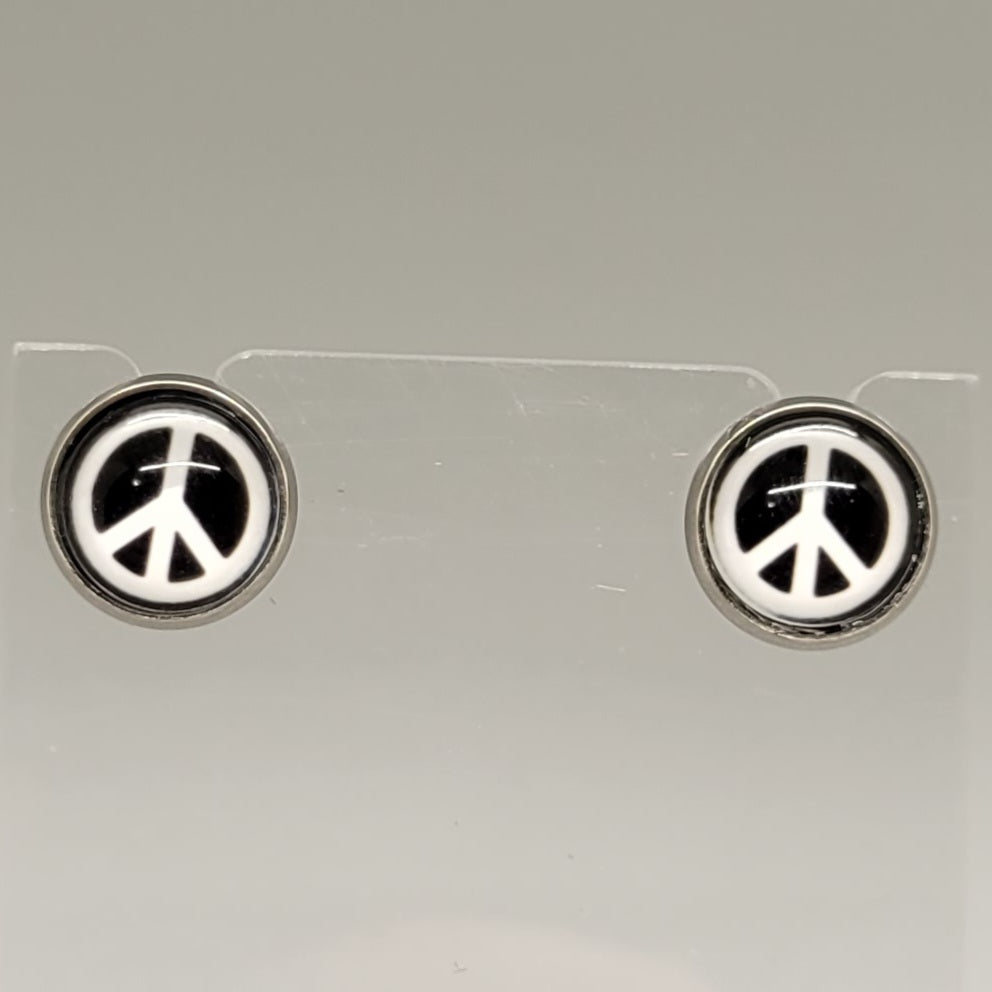 Peace Sign Stud Earrings