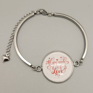 Stainless Steel All You Need Is Love Bracelet