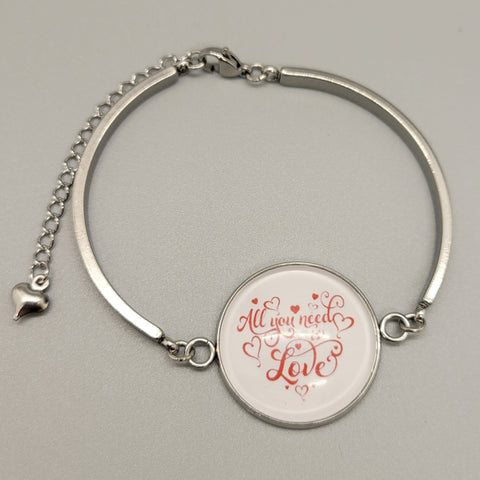 Stainless Steel All You Need Is Love Bracelet