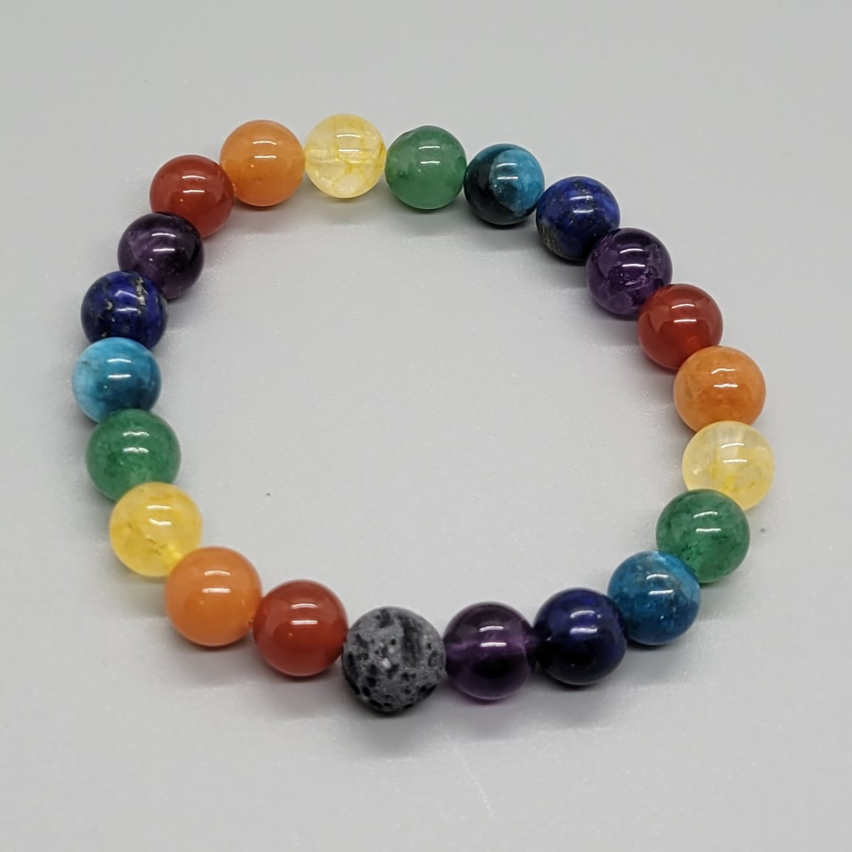 Chakra Aromatherapy Stretch Bracelet With Lava Bead