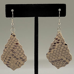 Snake Print Teardrop Dangle Earrings