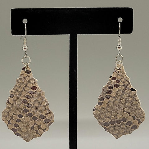 Snake Print Teardrop Dangle Earrings