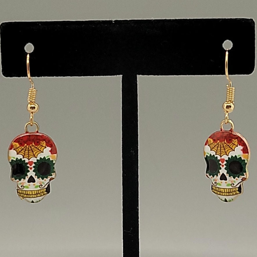 Sugar Skull Dangle Earrings
