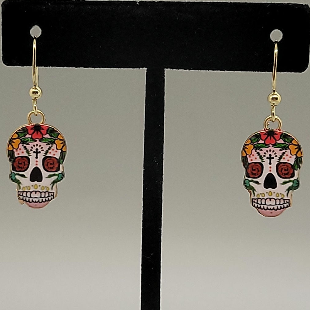 Sugar Skull Dangle Earrings